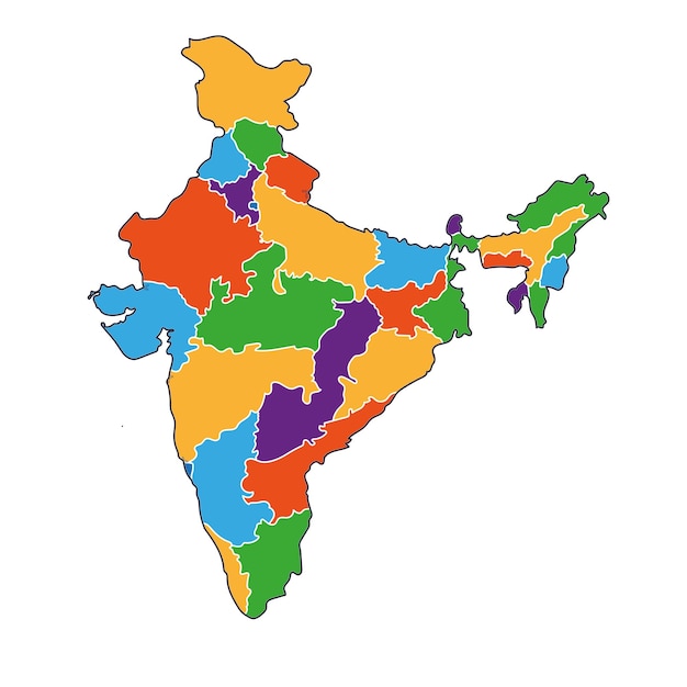 Vector el mapa de la india