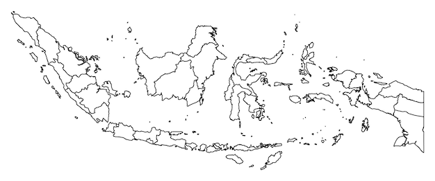 Vector mapa de indonesia con divisiones administrativas ilustración vectorial