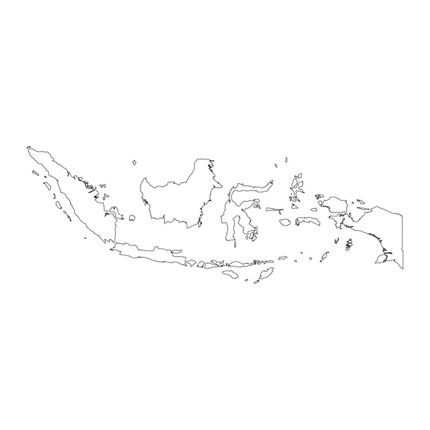 Mapa de Indonesia muy detallado con bordes aislados en el fondo