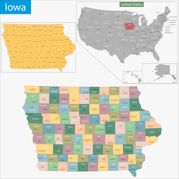 Mapa de Iowa