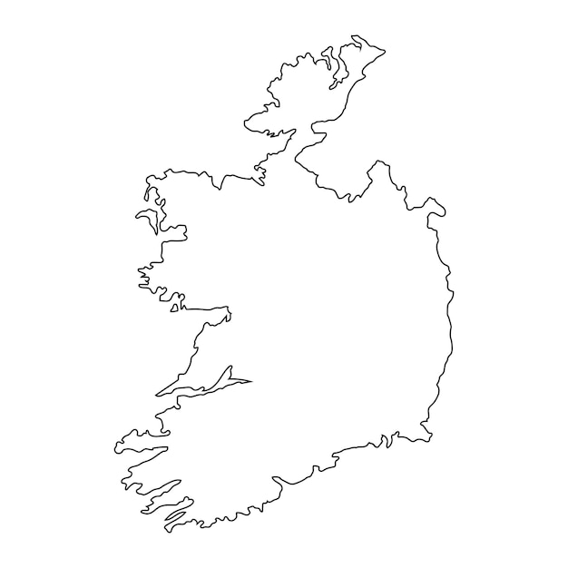 Vector mapa de irlanda muy detallado con bordes aislados en el fondo