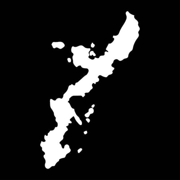Mapa de la isla de Okinawa Ilustración vectorial