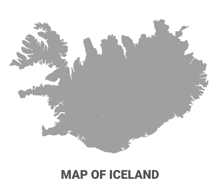 Vector mapa de islandia en gris vector plano sencillo