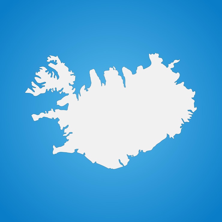 Vector mapa de islandia muy detallado con bordes aislados en el fondo. ilustración de icono plano simple para web