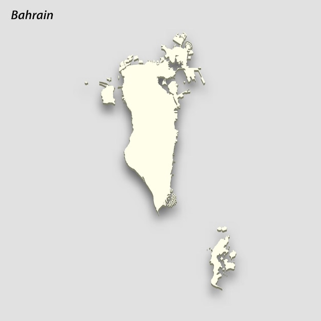 Mapa isométrico 3d de Bahrein aislado con sombra