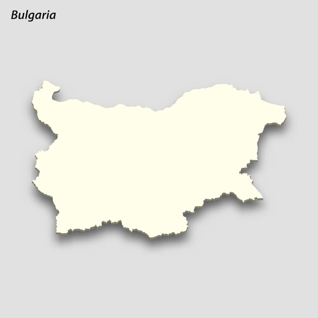 Mapa isométrico 3d de bulgaria aislado con sombra