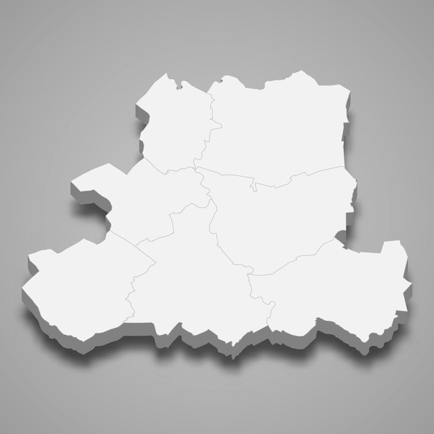 Mapa isométrico 3d de CsongradCsanad es un condado de Hungría
