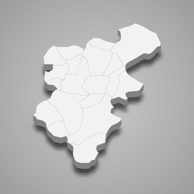 Vector mapa isométrico 3d de denizli es una provincia de turquía