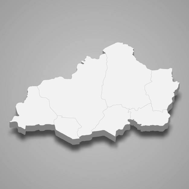 Mapa isométrico 3D de Jalapa es una provincia de Guatemala