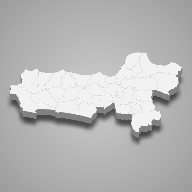 Mapa isométrico 3D de Java Central es una provincia de Indonesia