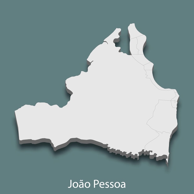 El mapa isométrico 3d de joao pessoa es una ciudad de brasil