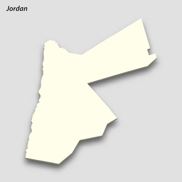 Mapa isométrico 3D de Jordania aislado con sombra