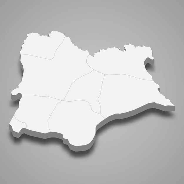 Vector mapa isométrico 3d de kirklareli es una provincia de turquía