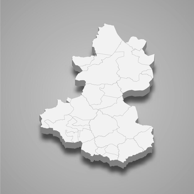 Mapa isométrico 3D de Lempira es una provincia de Honduras
