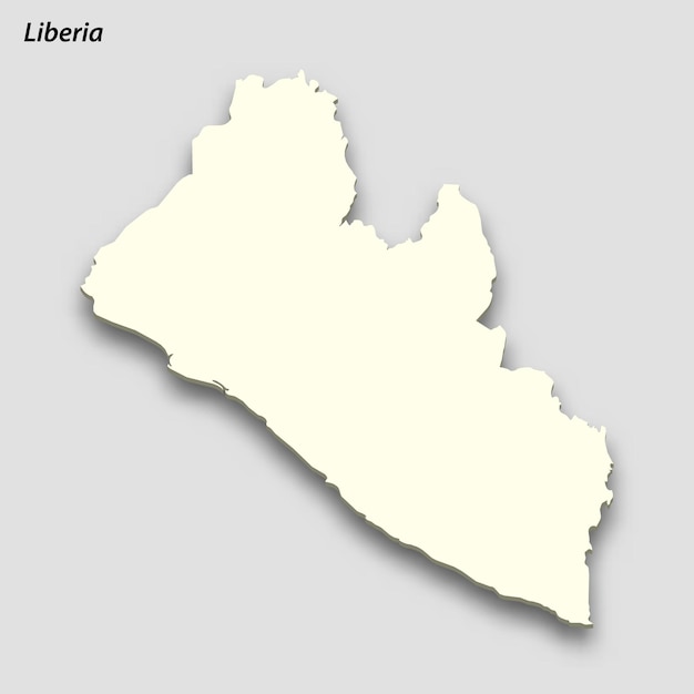 Mapa isométrico 3D de Liberia aislado con sombra