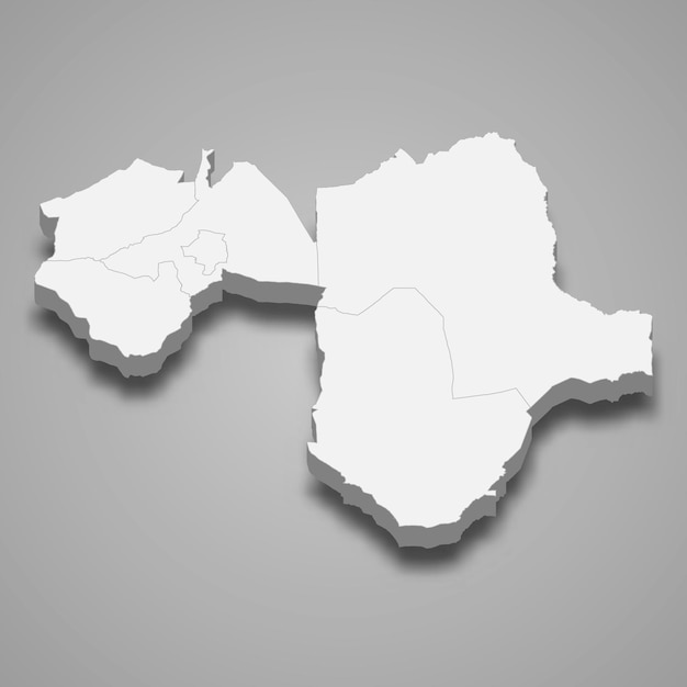 Vector mapa isométrico 3d de manyara es una región de tanzania