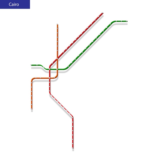 Mapa isométrico 3D del metro de El Cairo