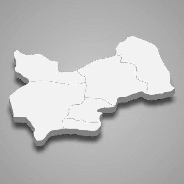 Mapa isométrico 3D de Mus es una provincia de Turquía