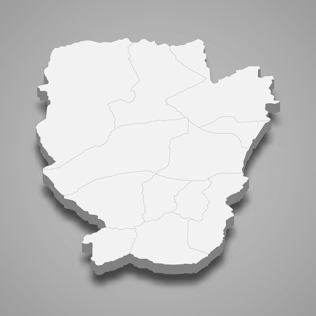 Vector mapa isométrico 3d de naama es una región de argelia