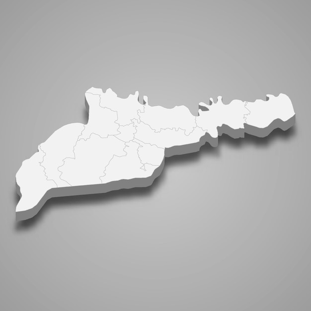 Mapa isométrico 3d del oblast de Chernivtsi es una región de Ucrania