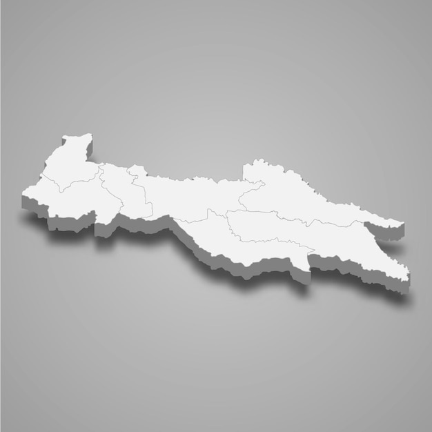 Mapa isométrico 3D de Sucumbíos es una provincia de Ecuador