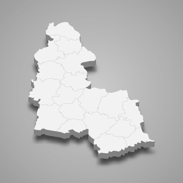 Vector mapa isométrico del oblast de sumy es una región de ucrania