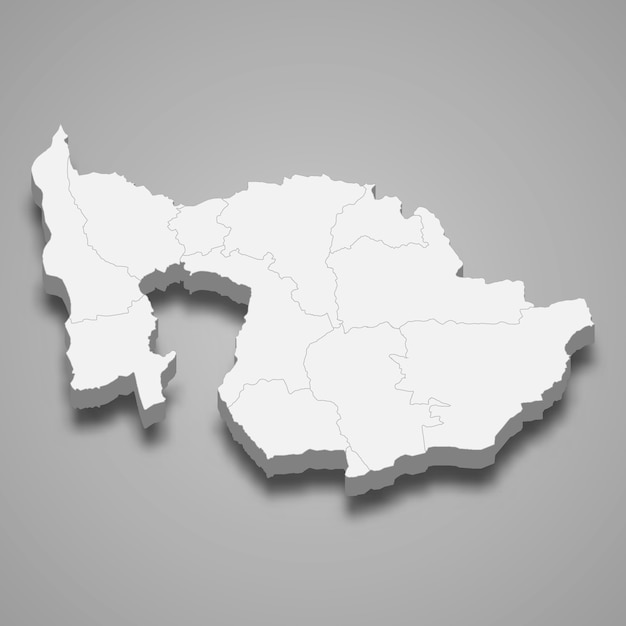 mapa isométrico de Zug es un cantón de Suiza