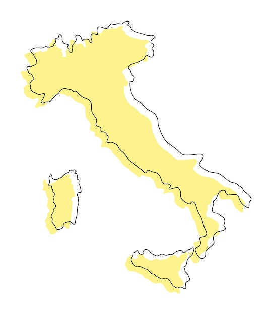 Vector mapa de italia en 3d en colores