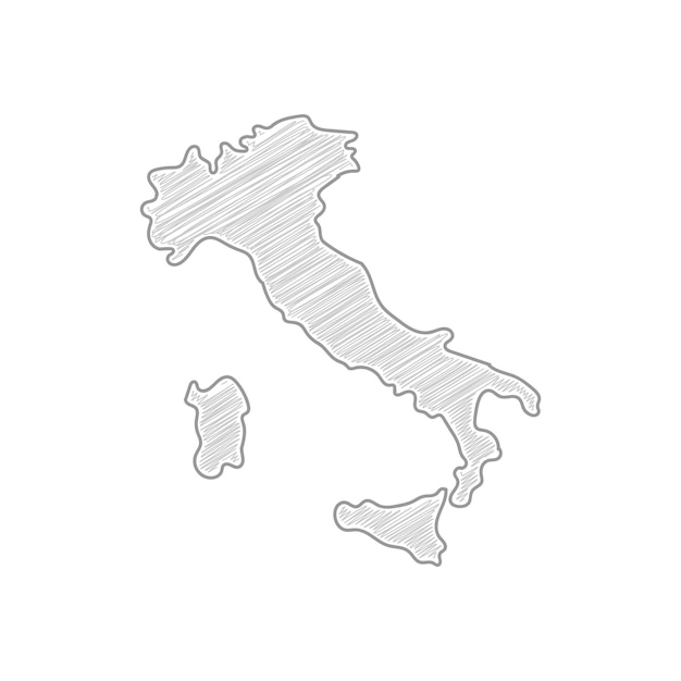 Vector mapa de italia dibujo dibujo a lápiz