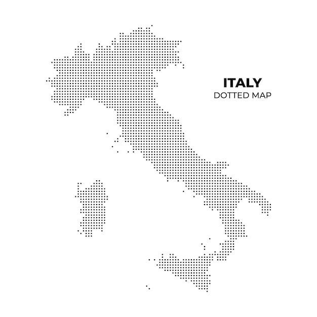 mapa de Italia con estilo punteado