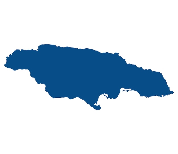 Vector mapa de jamaica en el color azul