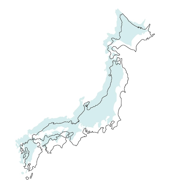 Vector mapa de japón en 3d en color