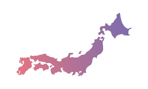 Vector mapa de japón con estados