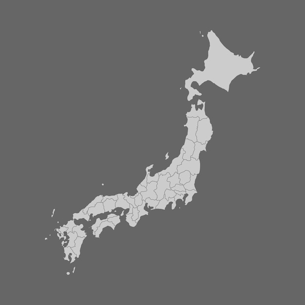 El mapa de japón ilustración vectorial gris