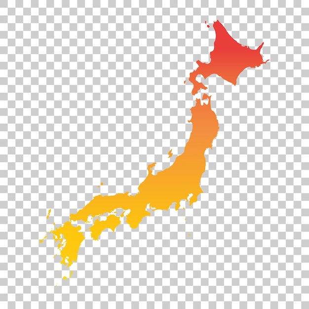 Vector mapa de japón ilustración vectorial naranja de colores