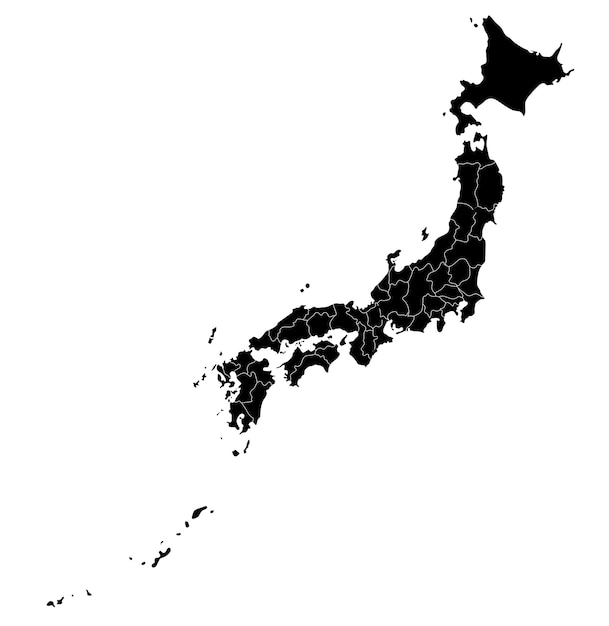 Vector mapa de japón con las islas de okinawa