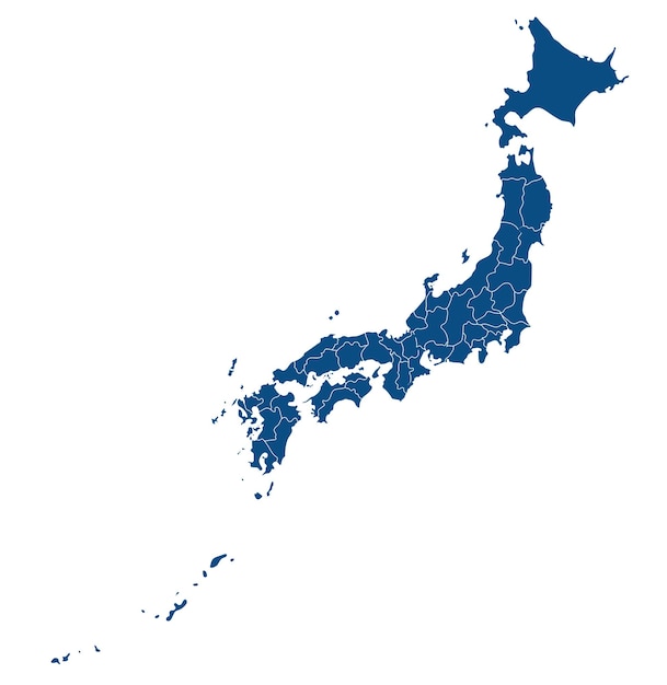 Mapa de Japón Vector con las Islas Okinawa