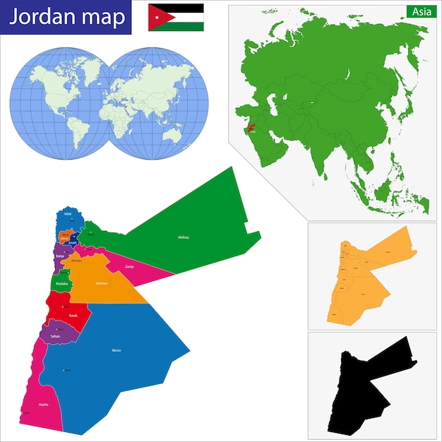 Vector mapa de jordania