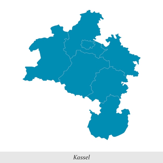 mapa de Kassel es una región en el estado de Hesse de Alemania