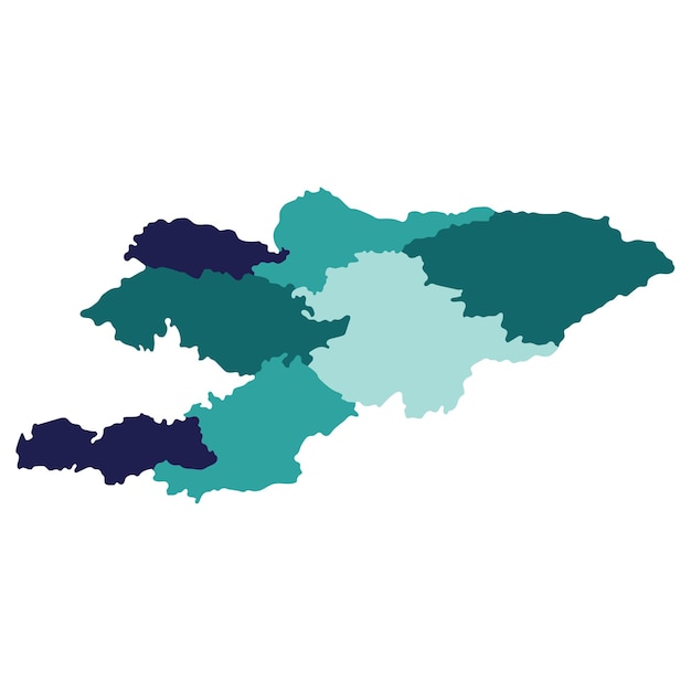 Mapa de kirguistán mapa de kirguizistán en provincias administrativas en multicolor