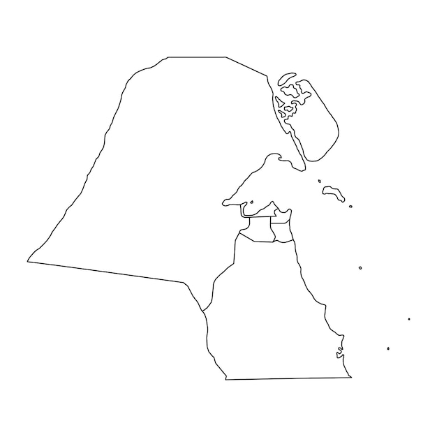 Mapa de Kuwait con divisiones administrativas ilustración vectorial