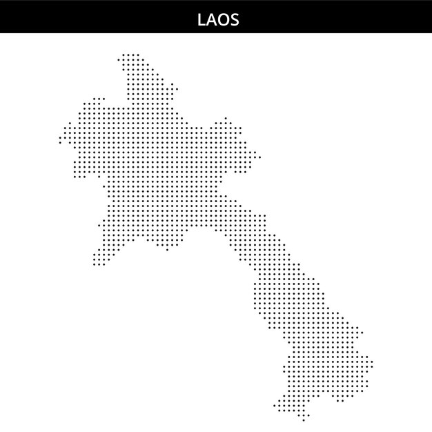 Mapa de Laos con patrón de puntos