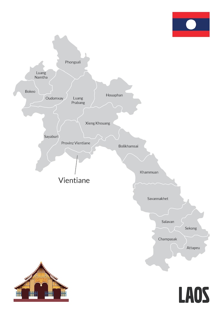 Mapa de Laos