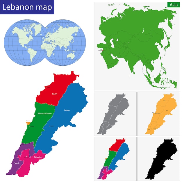 Mapa de líbano