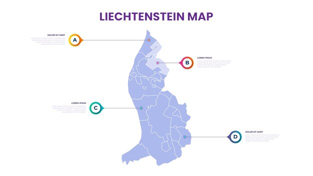 Un mapa de Liechtenstein Ilustración vectorial infográfica de Liechtenstein con datos y país