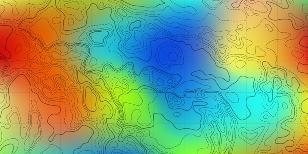 Mapa de líneas topográficas del fondo oceánico líneas aisladas de ondas curvas ilustración vectorial
