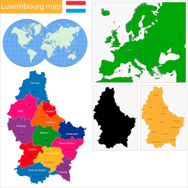 Vector mapa de luxemburgo