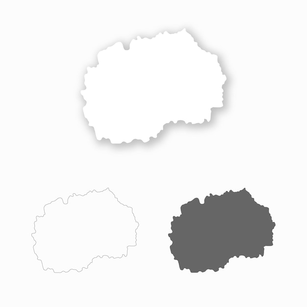 Mapa de Macedonia del Norte configurado para un diseño fácil de editar