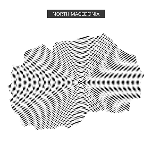 Mapa de Macedonia del Norte que destaca las características geográficas y las fronteras