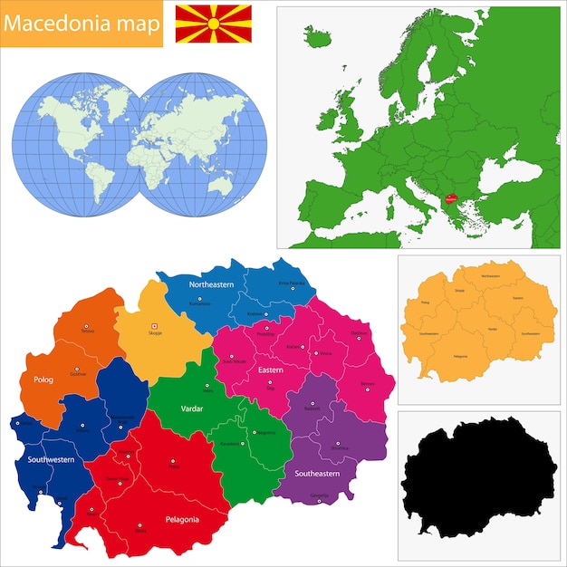 Vector mapa de macedonia